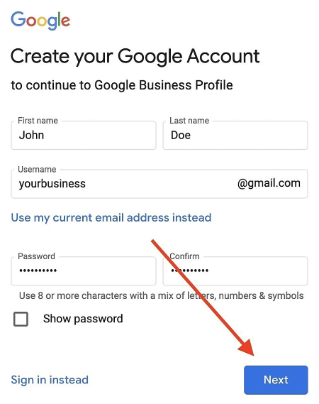 How To Manage Google Business Profile 2023 10 Create google business profile account